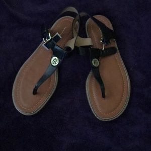 Pair of Black Tommy Hilfiger Sandals